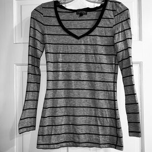 Grey and Maroon V-Neck Shirt